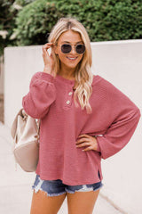 Long Sleeve Crew Neck Casual Pullover - XL, Strawberry Ice Pink image