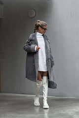 Soft Fall Coat Cardigan Mid Length Long Sleeve - XL, Dark Grey image