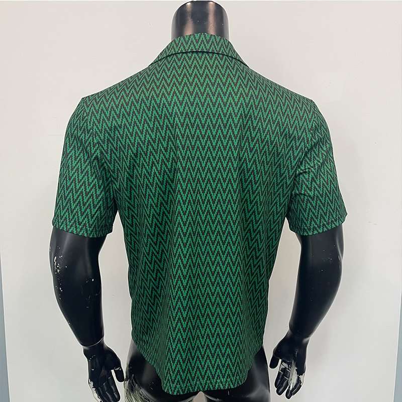 Mens Zigzag Pattern Button-Up Shirt image 4