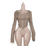 Fringe Fantasy Hooded Crop Top image 1