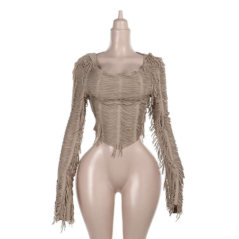 Fringe Fantasy Hooded Crop Top image 1