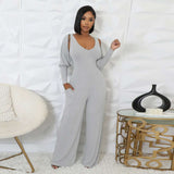 Two-Piece Jumpsuit Set - S, Grey image