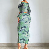 Camouflage Off-Shoulder Two-Piece Set image 4