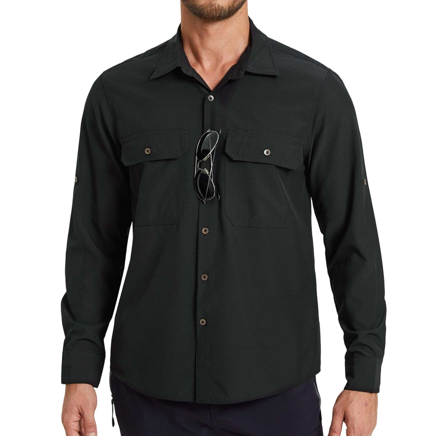 Men's White Long-Sleeve Utility Shirt image 1