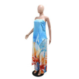 Abstract Print Strapless Top and Wide-Leg Pants image 2
