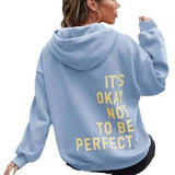 Oversized Hoodie OKAY NOT TO BE PERFECT - S, Sky Blue image