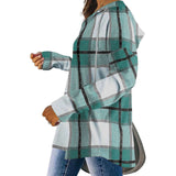 Plaid Print Long Sleeve Hooded Top image 5