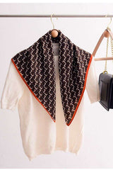 Geometric Print Scarf with Contrast Border image 1