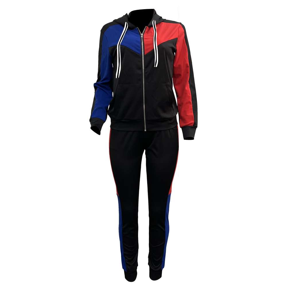 Color Block Two Piece Activewear Zipper Up Set image 6