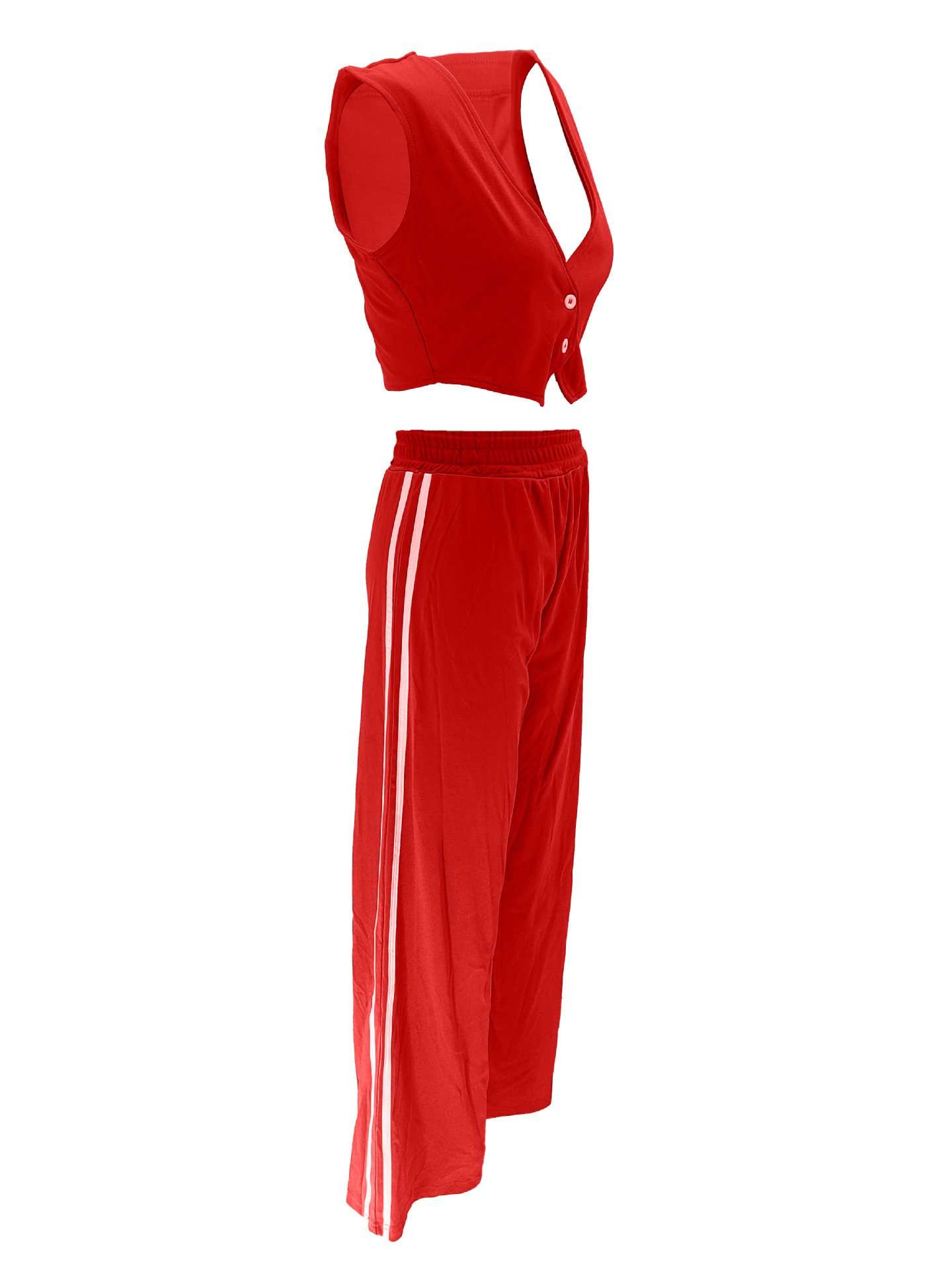 Sporty Chic Button Vest Set image 5