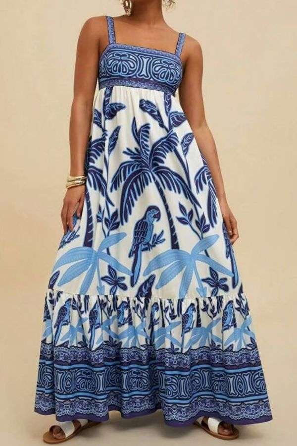 Tropical Print Maxi Dress image 0