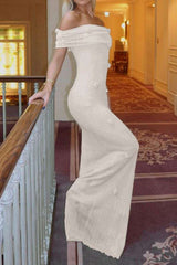 Off-Shoulder Sheer Gown image 0