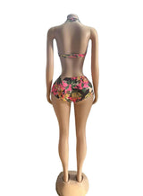 Tropical Print Halter Bikini Set with Skirt image 3