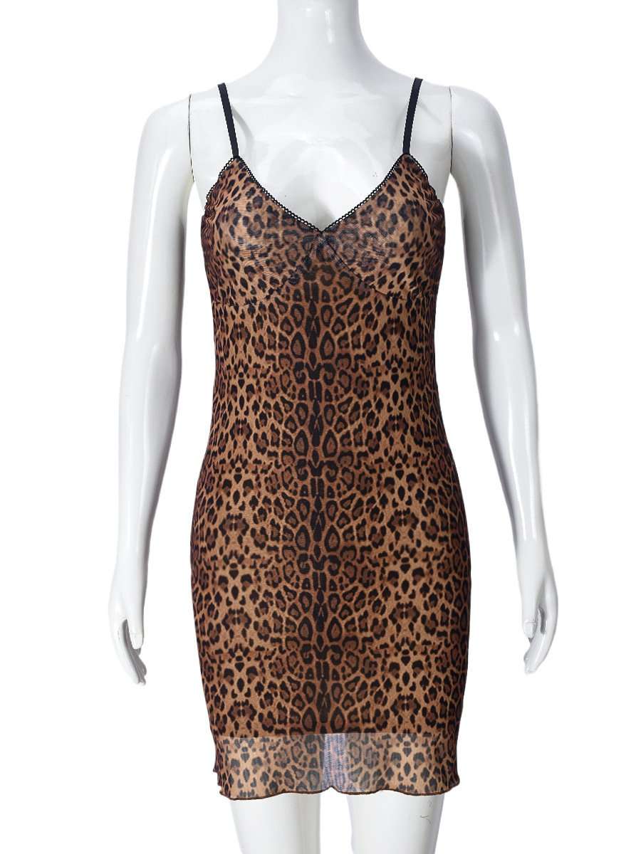 Animal Printed Bodycon Mini Dress image 3
