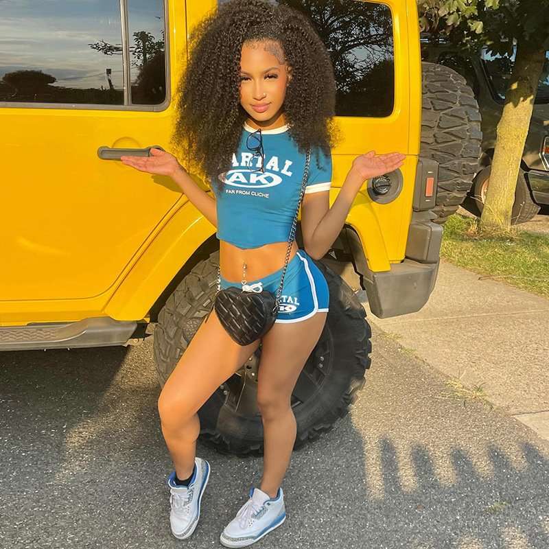 Short Sleeve Cropped Top &  Shorts Sets image 2