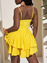 Bright Strappy Ruffled Dress image 4