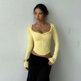 Ruffled Square Neck Corset Top image 1