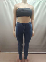High-Waist Skinny Jeans with Contrast Stitching image 5