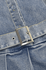 Urban Charm Belted Denim Skater Dress image 7