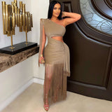 Fringe One-Shoulder Cutout Dress image 4