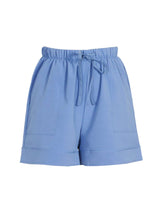 Drawstring Culotte Shorts - S, Blue image
