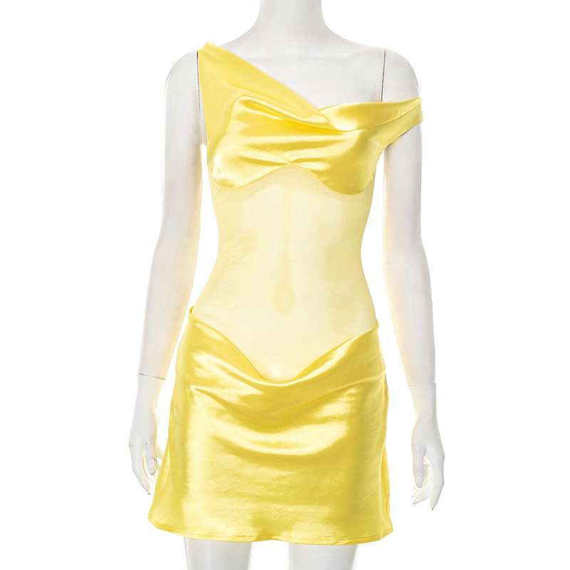 One-Shoulder Dress with Draped Detail image 4