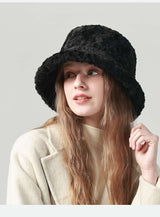 Fashionable Winter Bucket Hat - Free Size, Black image