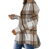 Plaid Print Long Sleeve Hooded Top image 4