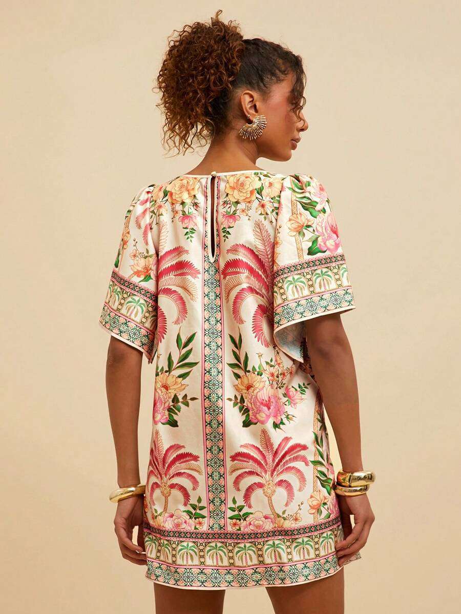 Colorful Floral Print Dress image 5