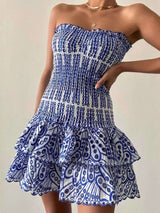 Strapless Dress with Ruffle Hem image 2