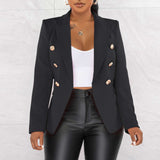 Casual Blazers Long Sleeve  Jacket - L, Black image