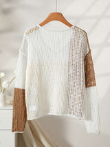 Color-Blocked Crochet Tunic with Tassel Details image 5