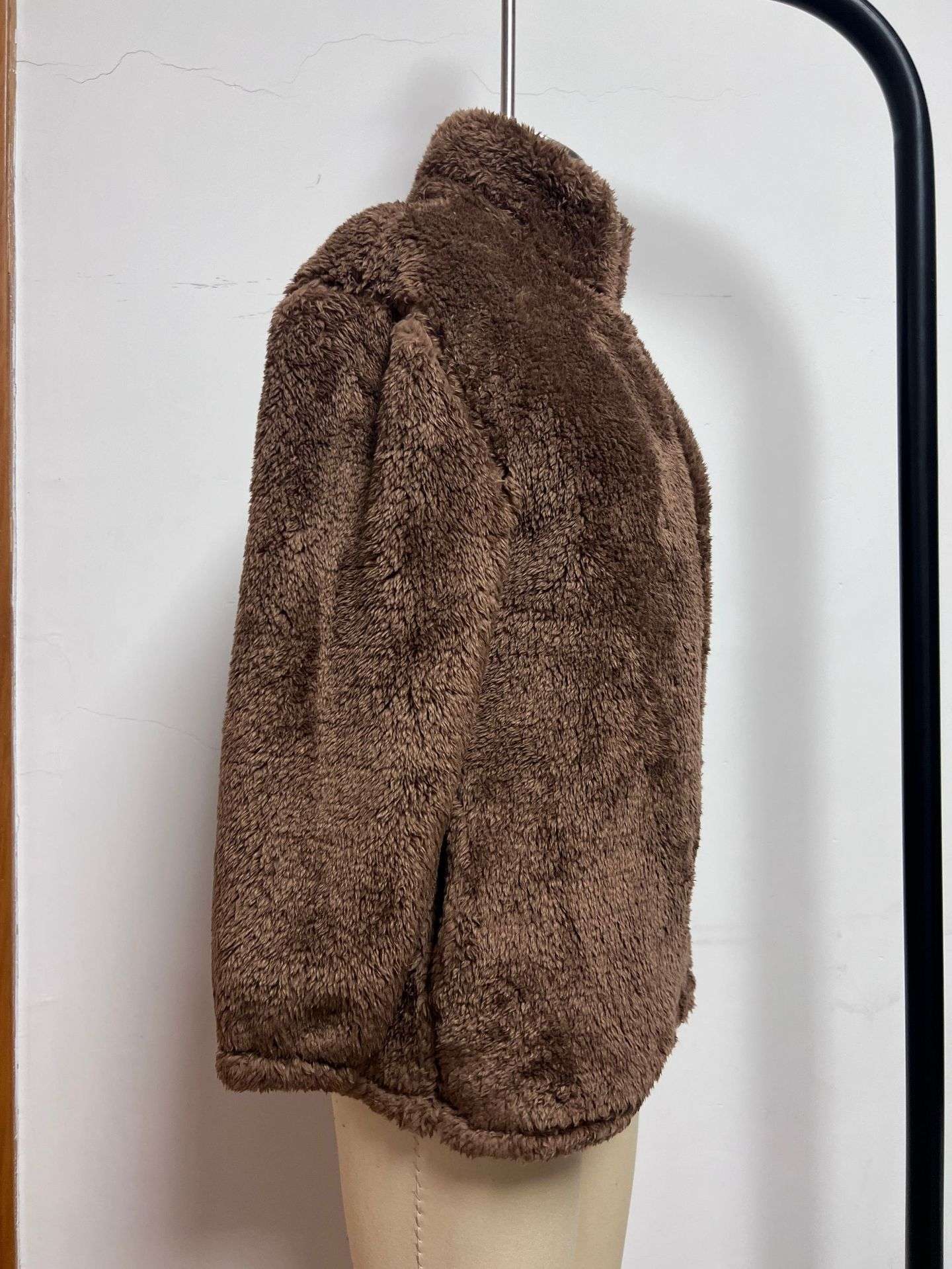 Stylish Brown Faux Fur Zip-Up Jacket image 5