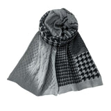 Classic Plaid Winter Scarf  Warm Soft Chunky - Grey image