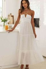 Striped Maxi Dress with Tie Straps image 0