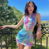 Pastel Rainbow Mesh Cover-Up Dress & Bikini Set image 2