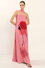 Floral-Print Maxi Dress - L, Pink image