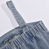 Wrapped Chest Sleeveless Denim Jumpsuit image 7