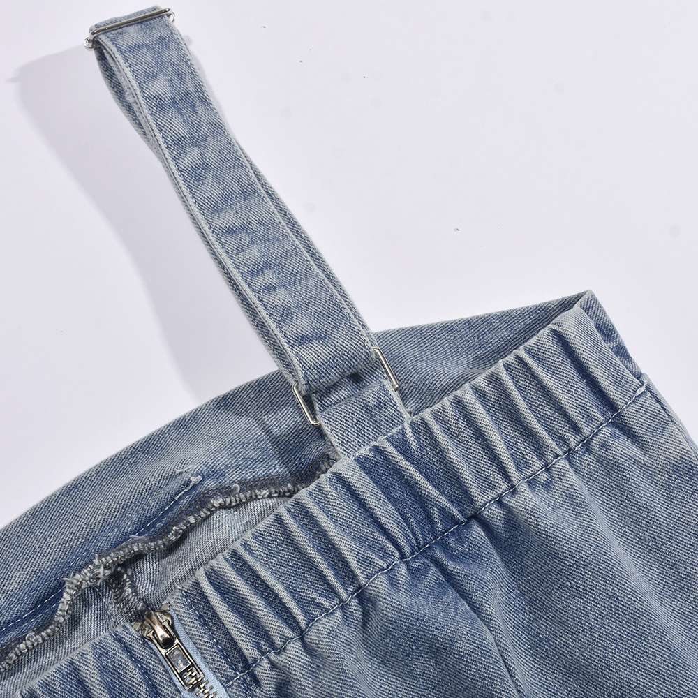Wrapped Chest Sleeveless Denim Jumpsuit image 7