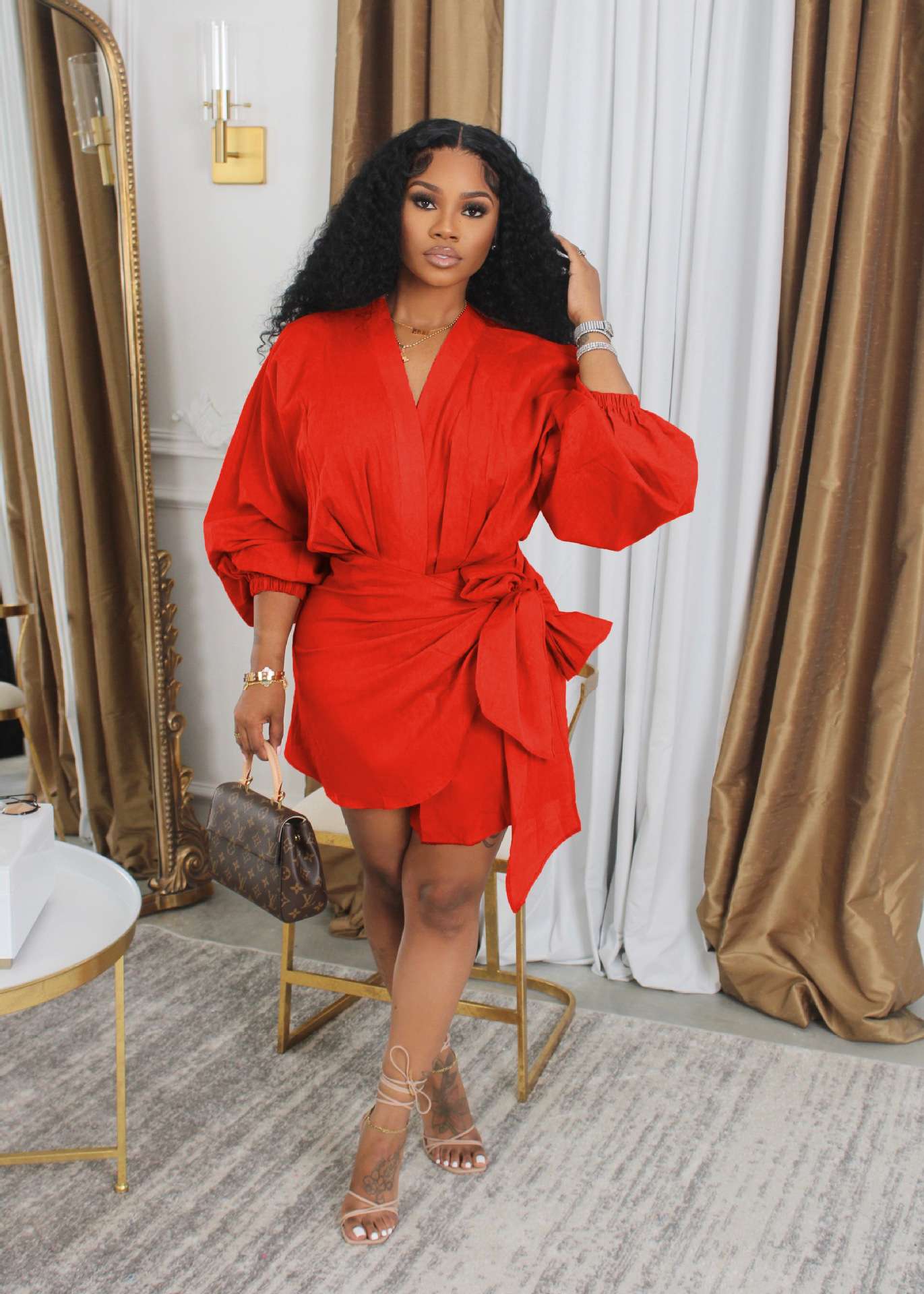 Serenity Wrap Dress - M, Red image