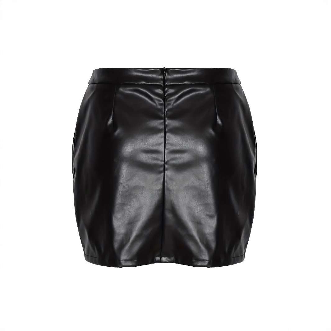 Mini Skirt with Lace Cutout and Front Zipper image 3