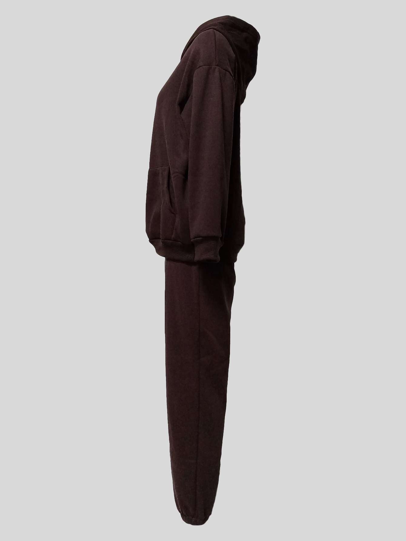 Solid Hooded Pullover Pants Street Suit image 5