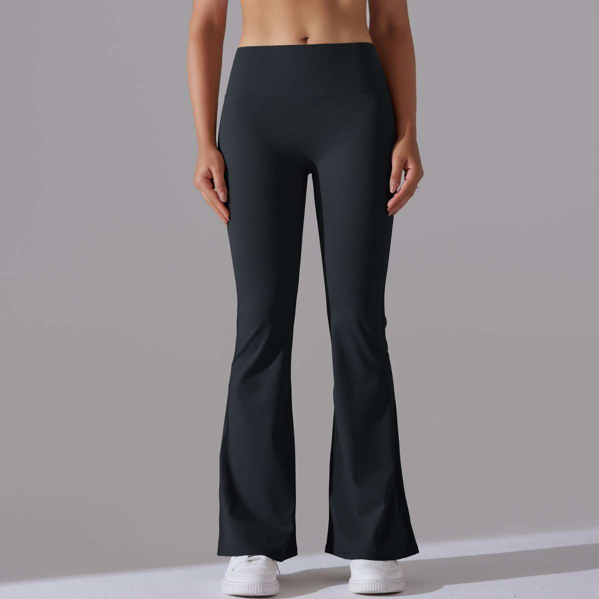 High-Waisted Wide-Leg Pants - Black, S image