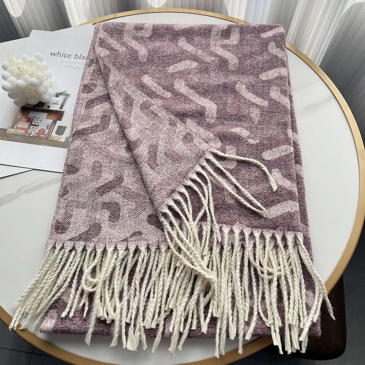 Winter Fashion Luxury Shawl with fringes image 2