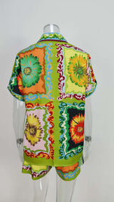 Floral Short Set with Oversized Shirt & Shorts image 3