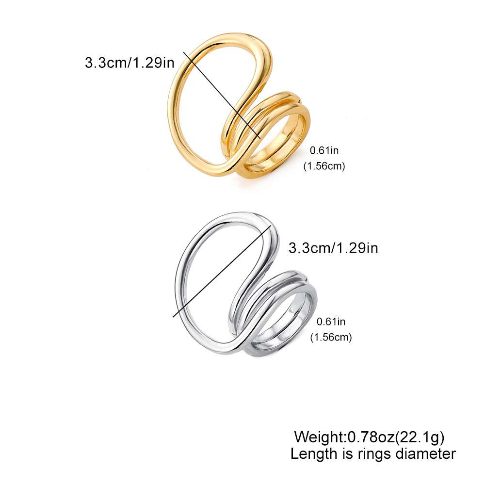 Stylish Open-Heart Chunky Rings image 4