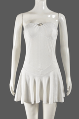Whimsical Whirl Mini Dress - M, White image