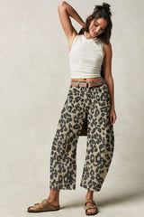 High-Waisted Leopard Print Wide-Leg Pants image 5