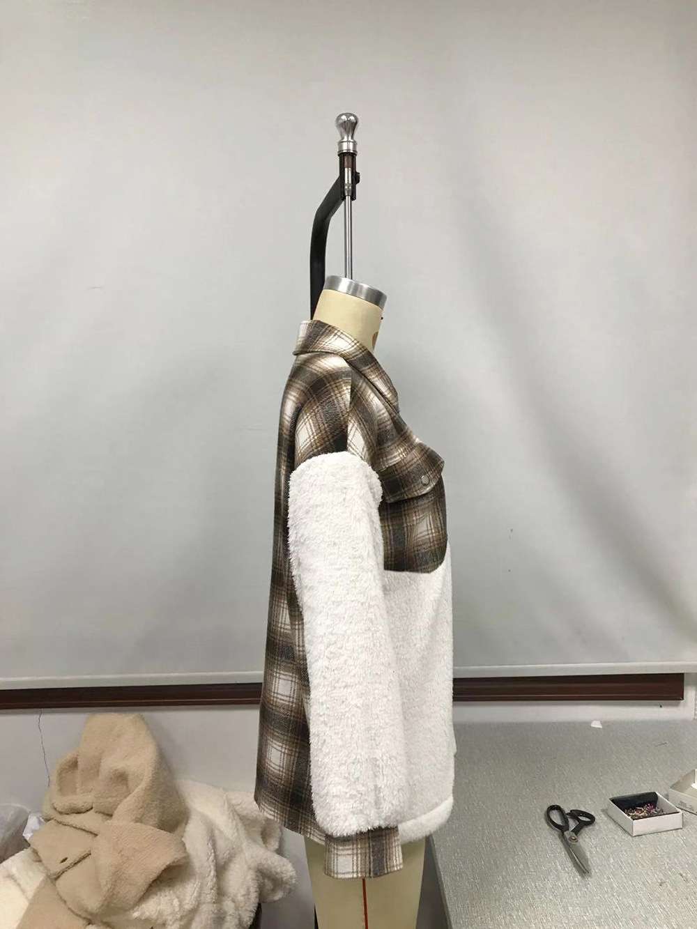 Trendy Plaid Sherpa Jacket image 4