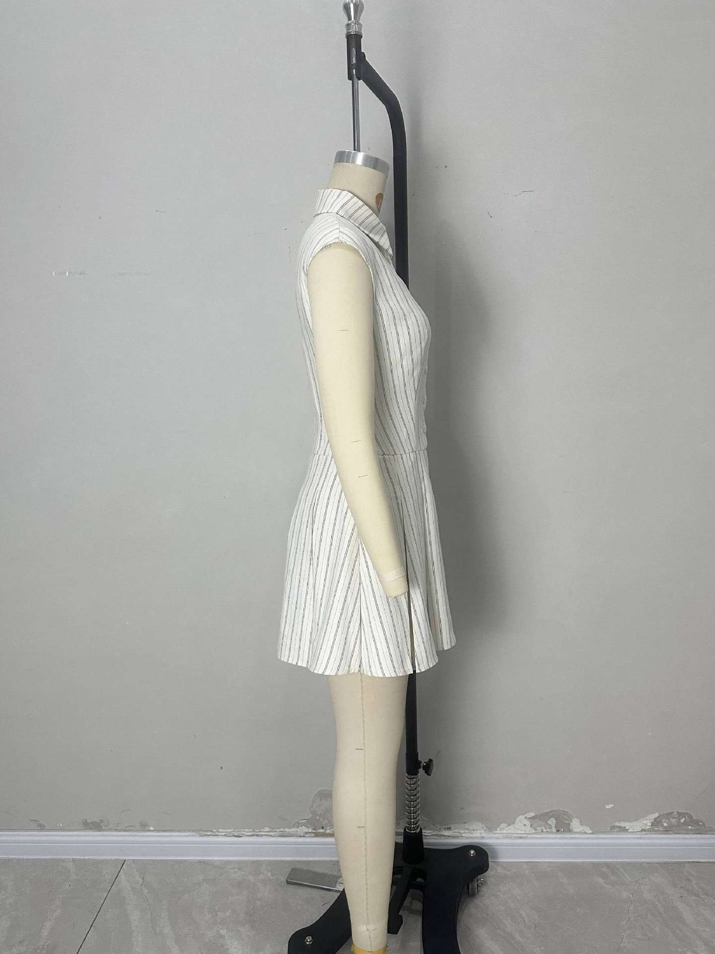 Classic Striped Sleeveless Shirt Dress image 5